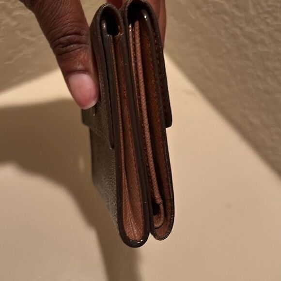 Louis Vuitton Monogram Compact Trifold Wallet Classic Brown Tan LV Logo Pattern - Picture 4 of 14